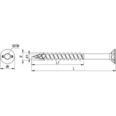 Vezelplaatvijs DNS PK TORX met verzonken kop
