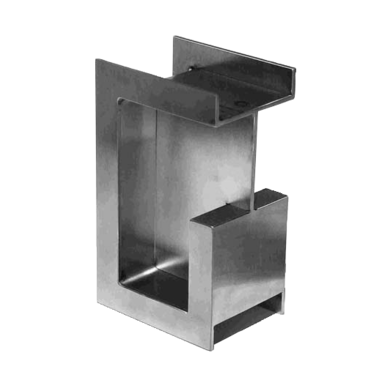 Schuifdeurgreep kube 100x60x40mm rvs - met rand