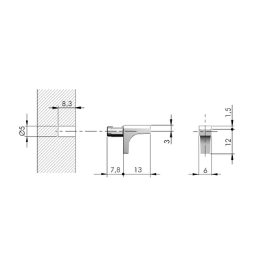 Schabdrager K-Line diameter 5mm voor glas