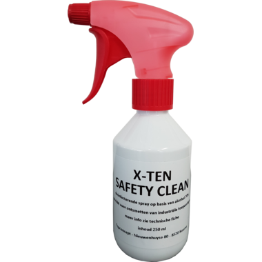 X-ten safety clean spray 250ml desinfecterende spray op basis van 70% alcohol