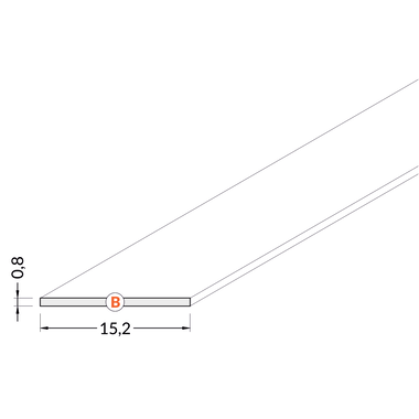 Slide diffusie afdekkap B voor led profiel