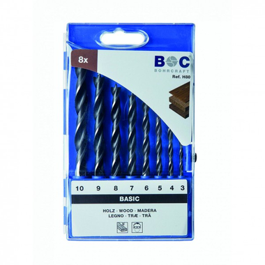 Set 8 meches a bois 3-10mm casette 