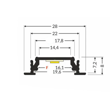 Led profiel Groove14 F