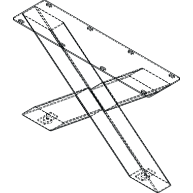 Piètement x large 80x80 mm noir mat h.380xl.590 mm 