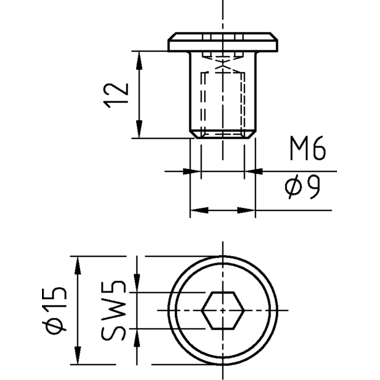 Capuchon en acier SW5 M6