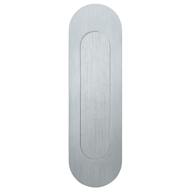 Inbouwkomgreep ovaal 155x45mm rvs