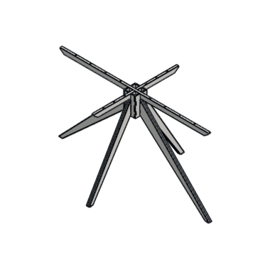 Pietement spider l 72x90x140 noir mat 