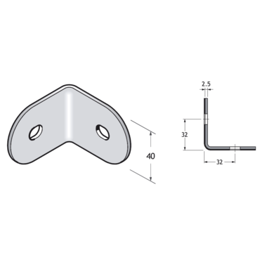 Pba 500-g inox sat. equerre de fixation verre