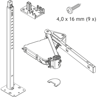 Cornerstone maxx hoekkast beslag 650-850mm