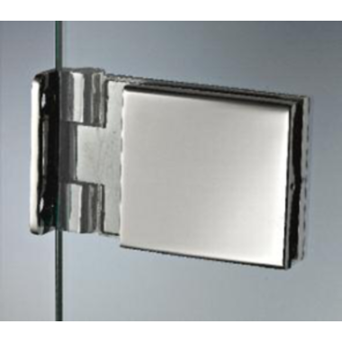 Vierkant scharnier wand/glas voor smalle deurposten, voor 8/12 mm glas, B85 H65