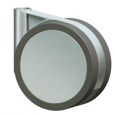 Roulettes doubles 100mm alu avec plaque triangulaire