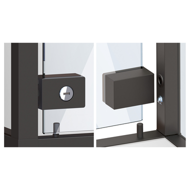 Serrure pour porte en verre