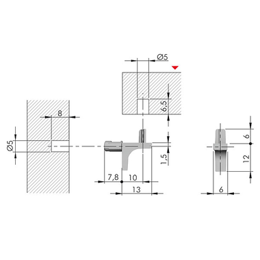 Schabdrager K-Line diameter 5mm met pin