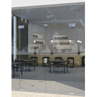 Pivot onder, voor 10/13.5 mm glas, B164 H51, geborsteld rvs