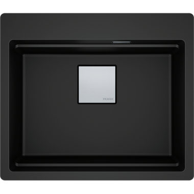 KUBUS 2.0 PRO - Cuve à encastrer / 1 bassin / 534 x 400 x 220 mm / Vidage manuel / Noir mat + Set 3 accessoires
