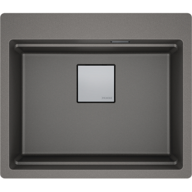 KUBUS 2.0 PRO - Inbouwspoelbak / 1 bak / 534 x 400 x 220 mm / Manuele lediging / Steengrijs + Set 3 accessoires