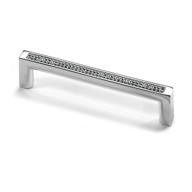 Greep Saturnia, boorafstand 128, L 140 mm, B 12 mm, H 26 mm, glans verchroomd