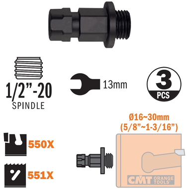 Adaptateur tous types de scies cloches ø16-30mm 