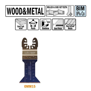 Lame scie multi-outils bois/métal 15mm bim 8% co 