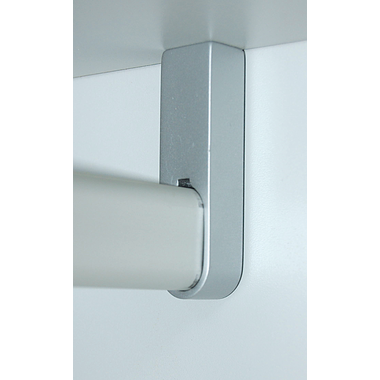 Support tube penderie ovale ferme zamac argente