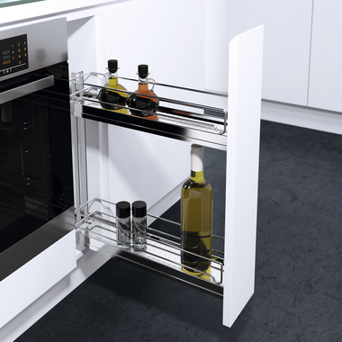 Vs sub slim uittrekmand (2 manden) chroombxhxd 150 bxhxd 150x530x495mm