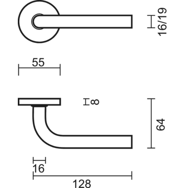 Deurkruk Pro l shape