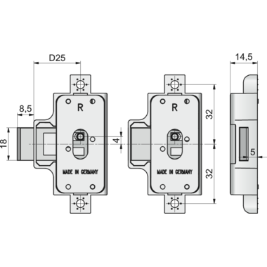 Draaistangslot 700 in zamak