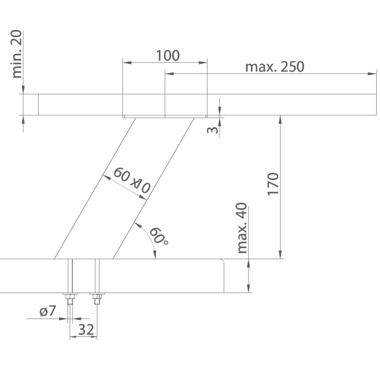 Barsteun korfu schuin h:170mm