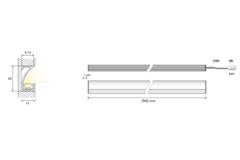 ODO 3.0 2500mm 19.84W 3000K couleur plomb 