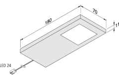 Hera set 4 x Slim-pad F led 5W 24V 3000K wit+ transfo led 30