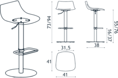 Tabouret chef blanc rond|polycarb blanc 