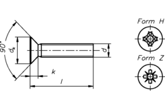 Metaalvijs M4 DIN 965 12mm verzinktonken kop