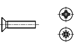 Metaalvijs M4 DIN 965 12mm verzinktonken kop
