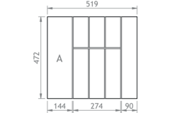 Fit bestekinzet V1 60 zwart