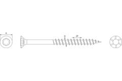 Houtschroef met verzonken kop Torx blauw verzinkt 3.5 x 30