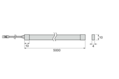 Strip Led Octopus Mono 4x10mm 5m 3000K 24V 10W/m 