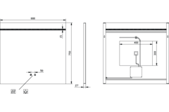 Miroir 800x750 led haut+kelvinch.+chauff 