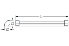 Dione Corner Led 600mm 12Vdc 5.5w 230V 4000K alu