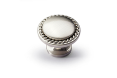 Bouton Salemi, H 23 mm, ø 30 mm, aspect inox brossé