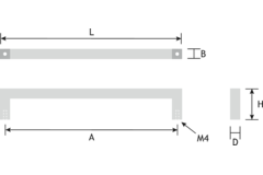 Poignée U BA192 L200.5 zamac mat chrome