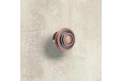 Bouton Essa, H 25 mm, ø 32 mm, aspect cuivre antique