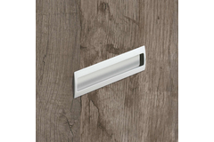 Poignée d'insertion Misnia, entraxe de perçages 160, L 180 mm, B 54 mm, H 18.5 mm, aspect aluminium