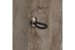 Knop Filaga, L 20 mm, H 32 mm, Zwart leer / mat vernikkeld
