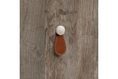 Knop Galati, L 27 mm, B 3 mm, H 57 mm, lichtbruin leer