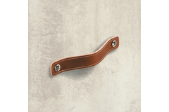 Poignée Nica, entraxe de perçages 128, L 158 mm, B 25 mm, H 3 mm, cuir brun clair
