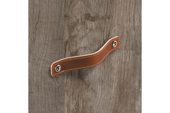 Poignée Nica, entraxe de perçages 128, L 158 mm, B 25 mm, H 3 mm, cuir brun clair