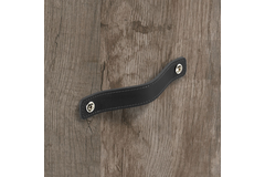 Poignée Nica, entraxe de perçages 64, L 94 mm, B 25 mm, H 3 mm, cuir noir