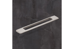 Poignée Nubia, entraxe de perçages 192 / 352 mm, L 437 mm, B 8 mm, H 35 mm, aspect inox brossé