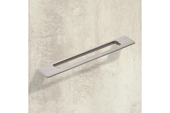 Poignée Nubia, entraxe de perçages 192 / 352 mm, L 437 mm, B 8 mm, H 35 mm, aspect inox brossé