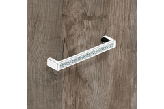Poignée Saturnia, entraxe de perçages 128, L 140 mm, B 12 mm, H 26 mm, chromé brillant